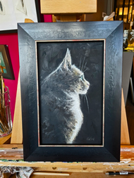 Kattenportret in olieverf